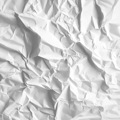 Fototapete - A minimalist, clean white crumpled paper poster element By Generated AI