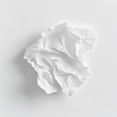 Fototapete - A minimalist, clean white crumpled paper poster element By Generated AI