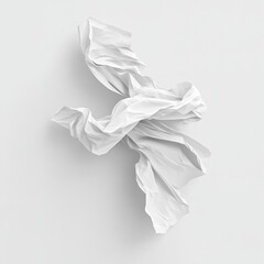 Fototapete - A minimalist, clean white crumpled paper poster element By Generated AI