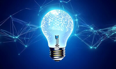 Aufkleber - A striking light bulb design symbolizes innovation and digital connections in a modern context