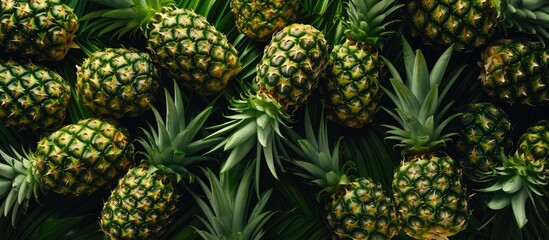 Canvas Print - Background of pineapple fruit texture with ample copy space image