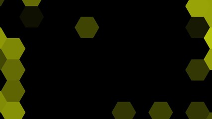 Poster - Black and yellow honey cone background animation, gradient abstract geometric wallpaper