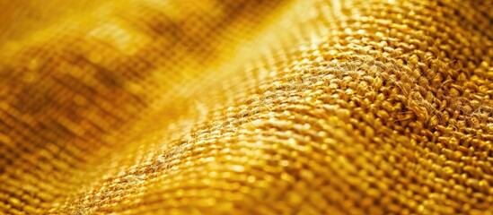 Poster - Background of woven cloth in mustard yellow and gold colors with copy space image