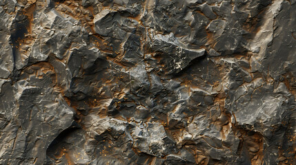 Poster - Dark grey cracked natural rock surface forming an abstract pattern, perfect for backgrounds and textures