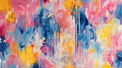 Aufkleber - Vibrant abstract painting backdrop with dripping effect, ideal for artistic endeavors