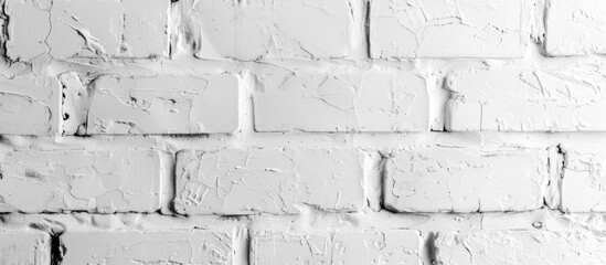 Canvas Print - White bricks creating a backdrop with copy space image