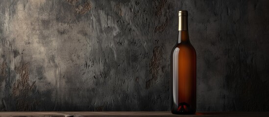 Canvas Print - Wine bottle with copy space image Wine is seen as a divine creation while beer is associated with human craftsmanship