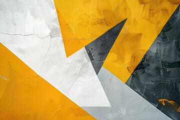 Poster - Modern abstract background featuring shades of yellow, grey, and white. Trendy geometric design components