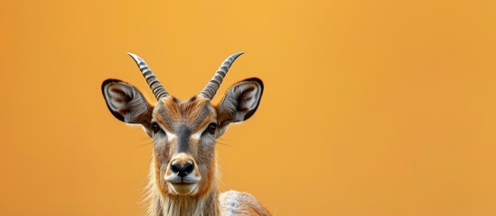 Poster - Image of a female waterbuck with copy space for text