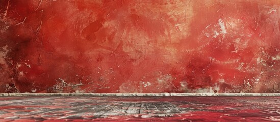 Leinwandbilder - Abstract art background with a rough textured red concrete floor and space for copy images