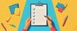 © LittleG Studio - A colorful illustration of a checklist with completed tasks, surrounded by stationery items, symbolizing productivity and organization.