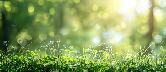Poster - A background of fresh spring grass with copy space image