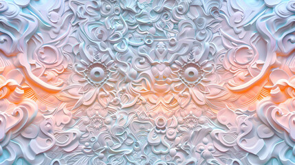 Poster - Intricate three-dimensional decorative background with a complex pattern