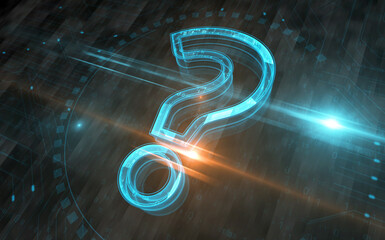 Wall Mural - Question mark symbol digital concept 3d illustration