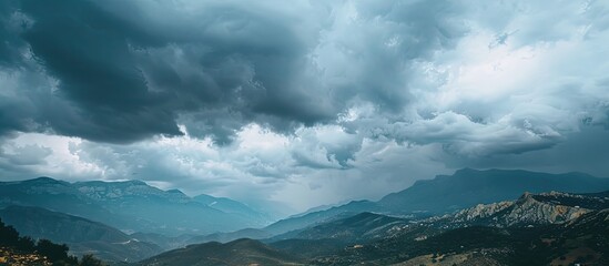 Aufkleber - Sky with clouds adds depth to the landscape in need of copy space image
