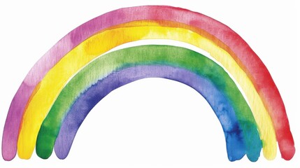 Wall Mural - Bright and playful watercolor rainbow element, perfect for adding charm to designs. Ideal for weatherthemed artwork and crafts.