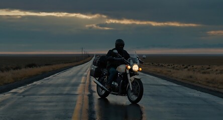 Lone motorcyclist