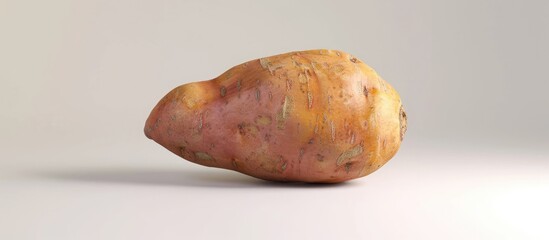 Canvas Print - White background for a solo sweet potato with space for text or visuals. Creative banner. Copyspace image