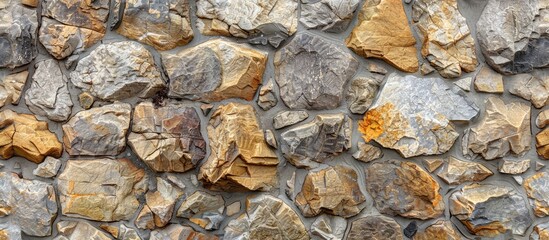 Poster - Natural sand and stone background with a seamless texture ideal for backgrounds and design projects showcasing a grainy rock wall. Creative banner. Copyspace image