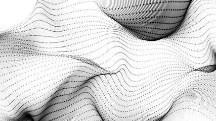 Poster - Abstract motion digital black dots wave animated futuristic technology background. Abstract dots background with seamless loop