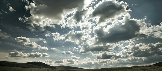 Aufkleber - Sky with clouds adds depth to the landscape in need of copy space image