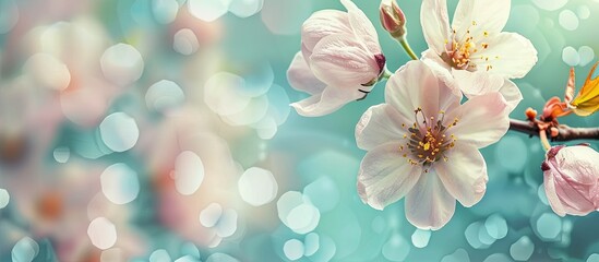 Aufkleber - Template banner with flowers creating a background for copy space image on a greeting card frame