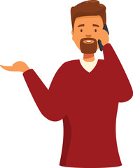 Poster - man is speaking on the phone and gesturing with his hand