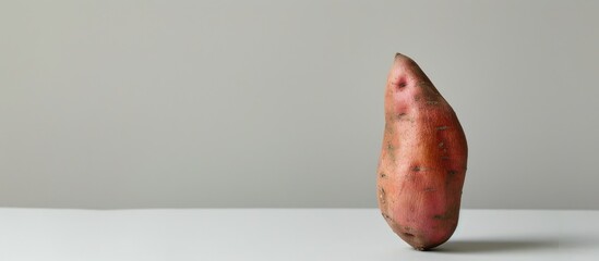 Poster - White background for a solo sweet potato with space for text or visuals. Creative banner. Copyspace image
