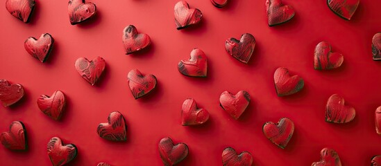 Aufkleber - Heart pattern on a Valentine s Day themed copy space image