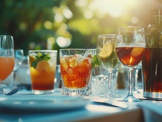 Sticker - Glasses on Table