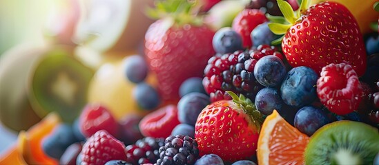 Aufkleber - Selective focus showcasing a fruit concept with copy space image