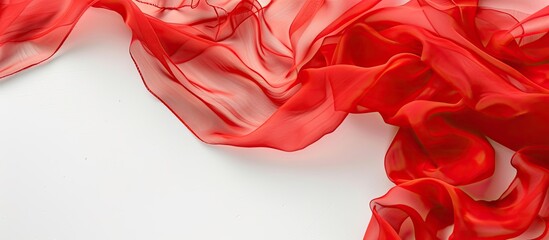 Aufkleber - Studio shot of red fabric on a white background with copy space image