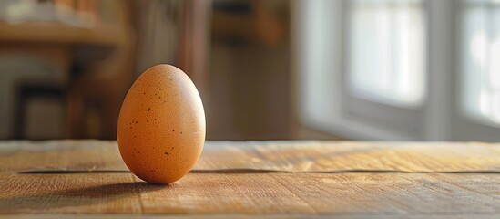 Poster - A fresh duck egg displayed on a table with copy space image