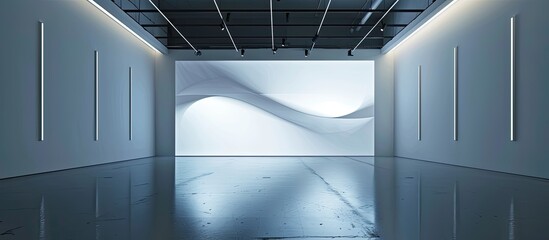 Aufkleber - A vivid reflection on the wall illuminated by studio lights forms a white and bright shape ideal for a copy space image