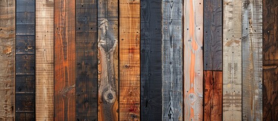 Aufkleber - Utilize a rustic wood texture as a natural backdrop for decorative design elements within a copy space image