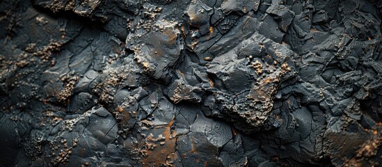 Aufkleber - Macro photograph of a chilly rough rock surface with ample copy space image