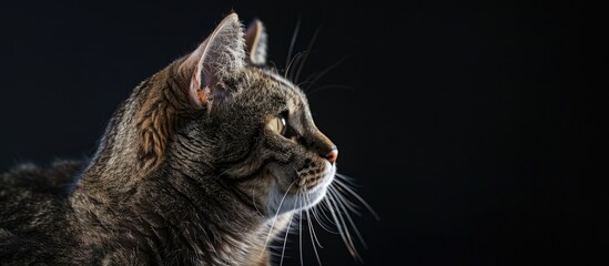 Poster - Portrait of a tabby cat with copy space image