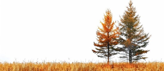 Fototapete - Copy space image of Pine and Maple Trees