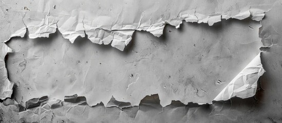 Canvas Print - Gray background with copy space image featuring aged torn paper