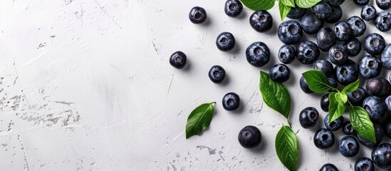 Aufkleber - Top view of fresh blueberries illustrating a healthy diet concept Copy space image available