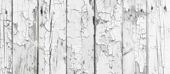 Aufkleber - A Light old wood wall background in white with cracks dust for texture and copy space image