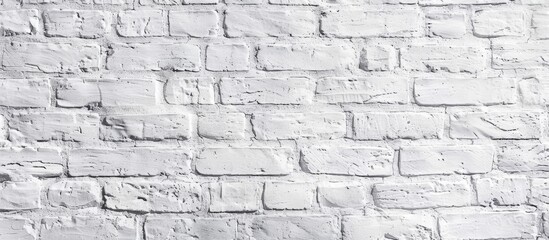 Poster - High resolution white brick wall background texture photo with copy space image for a light bricks backdrop