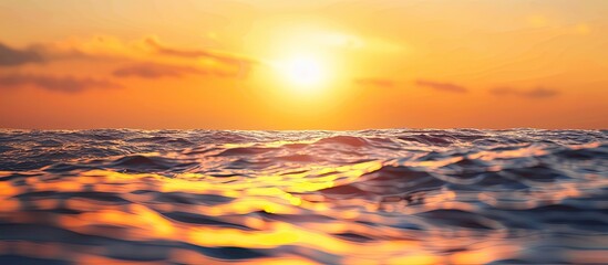 Poster - Sunset over the sea with a fuzzy background and room for a copy space image