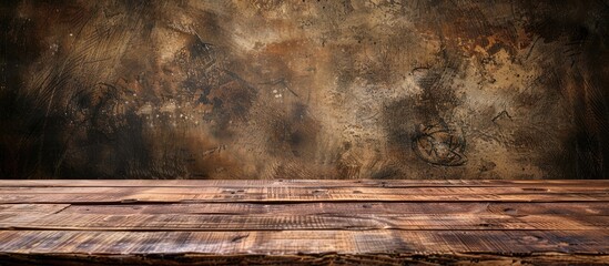 Table made of wood providing background for an image with empty space for text or design known as a copy space image