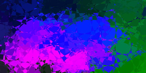 Wall Mural - Dark Pink, Blue vector background with polygonal forms.