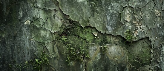 Poster - An image featuring old cracked and mossy walls ideal for framing copy space images