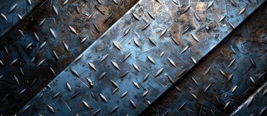 Leinwandbilder - Background with a textured metal surface perfect for showcasing a copy space image