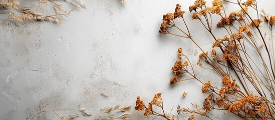 Poster - Dry flowers on a plain backdrop with copy space image