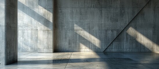 Leinwandbilder - Utilize a backdrop of concrete surfaces with varying lighting effects as a versatile setting for product presentations and banner designs with copy space image