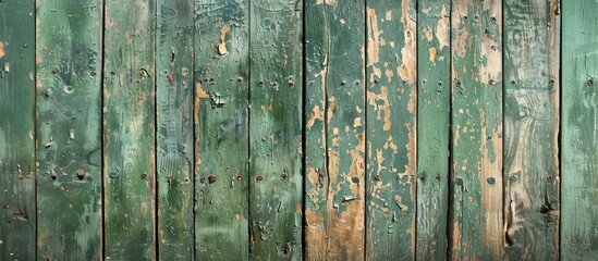 Poster - Utilize an aged green wooden backdrop for your copy space image